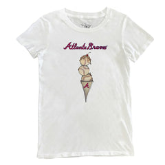 Atlanta Braves Tiny Turnip Women's Triple Scoop T-Shirt - White T-shirts