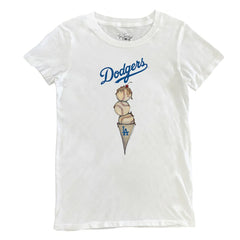 Los Angeles Dodgers Tiny Turnip Women's Triple Scoop T-Shirt - White T-shirts