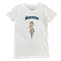 Seattle Mariners Tiny Turnip Women's Triple Scoop T-Shirt - White T-shirts