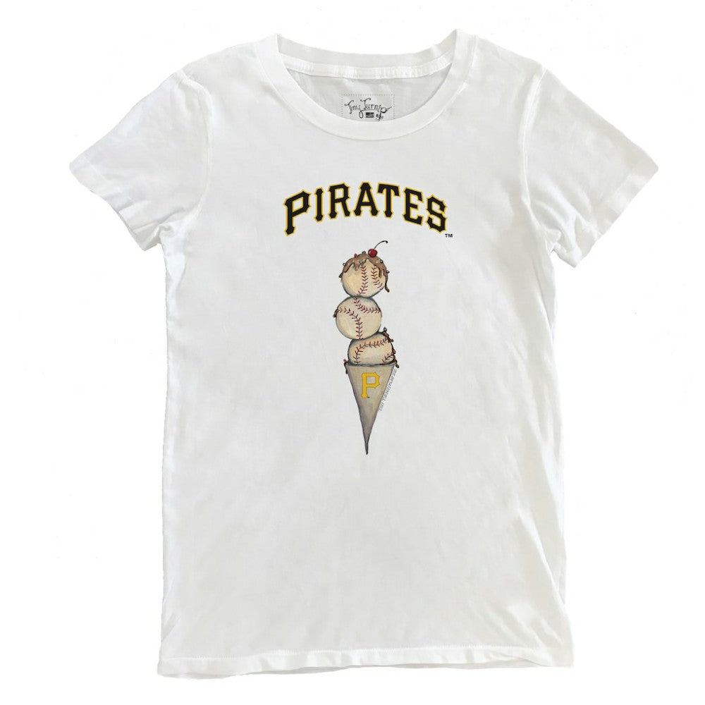 Pittsburgh Pirates Tiny Turnip Women's Triple Scoop T-Shirt - White T-shirts