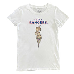 Texas Rangers Tiny Turnip Women's Triple Scoop T-Shirt - White T-shirts