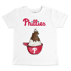 Philadelphia Phillies Tiny Turnip Youth Sundae Helmet T-Shirt - White T-shirts