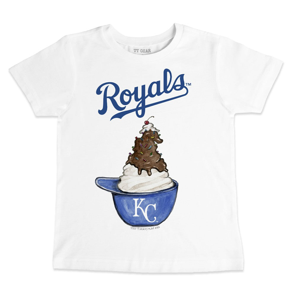 Kansas City Royals Tiny Turnip Youth Sundae Helmet T-Shirt - White T-shirts