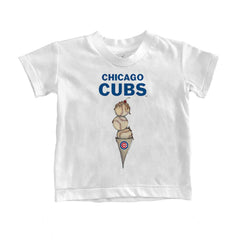 Chicago Cubs Tiny Turnip Youth Triple Scoop T-Shirt - White T-shirts
