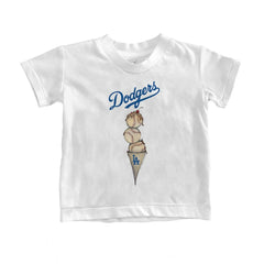 Los Angeles Dodgers Tiny Turnip Youth Triple Scoop T-Shirt - White T-shirts