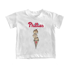 Philadelphia Phillies Tiny Turnip Youth Triple Scoop T-Shirt - White T-shirts