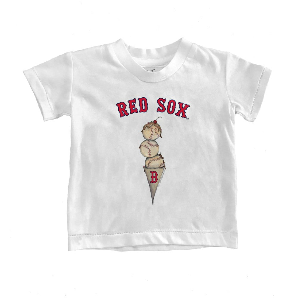 Boston Red Sox Tiny Turnip Youth Triple Scoop T-Shirt - White T-shirts