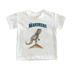 Seattle Mariners Tiny Turnip Youth TT Rex T-Shirt - White T-shirts
