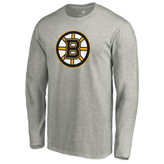 Boston Bruins Primary Logo Long Sleeve T-Shirt - Heather Gray | US 4267439