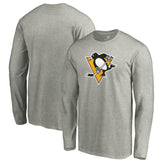 Pittsburgh Penguins Primary Logo Long Sleeve T-Shirt - Heather Gray | US 4267441