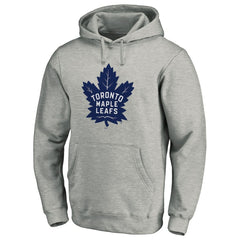 Toronto Maple Leafs Primary Team Logo Fleece Fitted Pullover Hoodie - Heather Gray | US 4267448