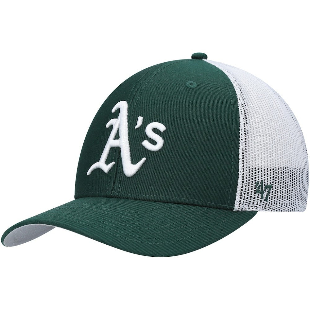 Athletics '47 Primary Logo Trucker Snapback Hat - Green/White Hats