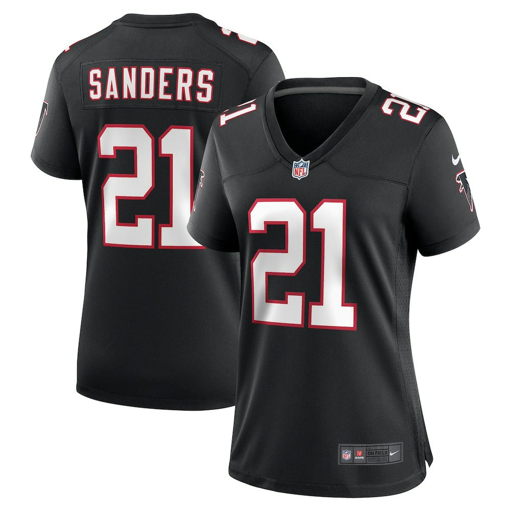 Deion Sanders Atlanta Falcons Women's Alternate Retired Player Game Jersey - Black Jerseys