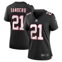 Deion Sanders Atlanta Falcons Women's Alternate Retired Player Game Jersey - Black Jerseys