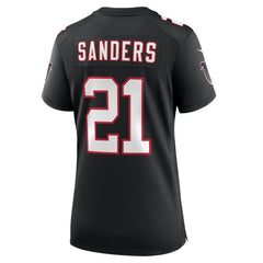 Deion Sanders Atlanta Falcons Women's Alternate Retired Player Game Jersey - Black Jerseys