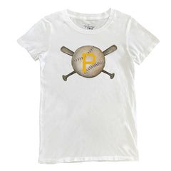 Pittsburgh Pirates Tiny Turnip Women's Baseball Crossbats T-Shirt - White T-shirts