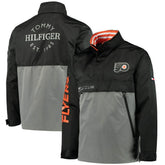 Philadelphia Flyers Tommy Hilfiger Anorak Quarter-Zip Hoodie Jacket - Black/Gray | US 4271043