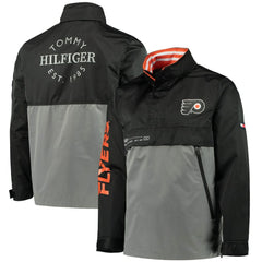 Philadelphia Flyers Tommy Hilfiger Anorak Quarter-Zip Hoodie Jacket - Black/Gray | US 4271043
