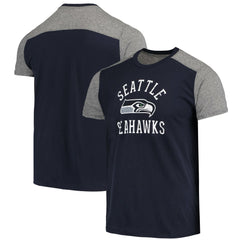 Seattle Seahawks Majestic Threads Field Goal Slub T-Shirt - College Navy/Gray T-shirts