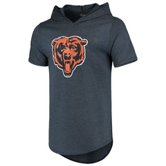 Chicago Bears Majestic Threads Primary Logo Tri-Blend Hoodie T-Shirt - Navy Hoodies