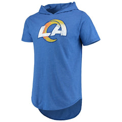 Los Angeles Rams Majestic Threads Primary Logo Tri-Blend Hoodie T-Shirt - Royal Hoodies