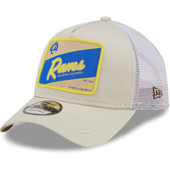 Los Angeles Rams New Era Happy Camper A-Frame Trucker 9FORTY Snapback Hat - Khaki/White Hats