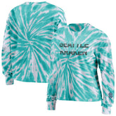 Seattle Kraken WEAR by Erin Andrews Women's Tie-Dye Long Sleeve T-Shirt - Light Blue | US 4272649