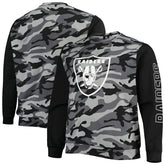 Las Vegas Raiders FOCO Camo Long Sleeve T-Shirt - Black T-shirts