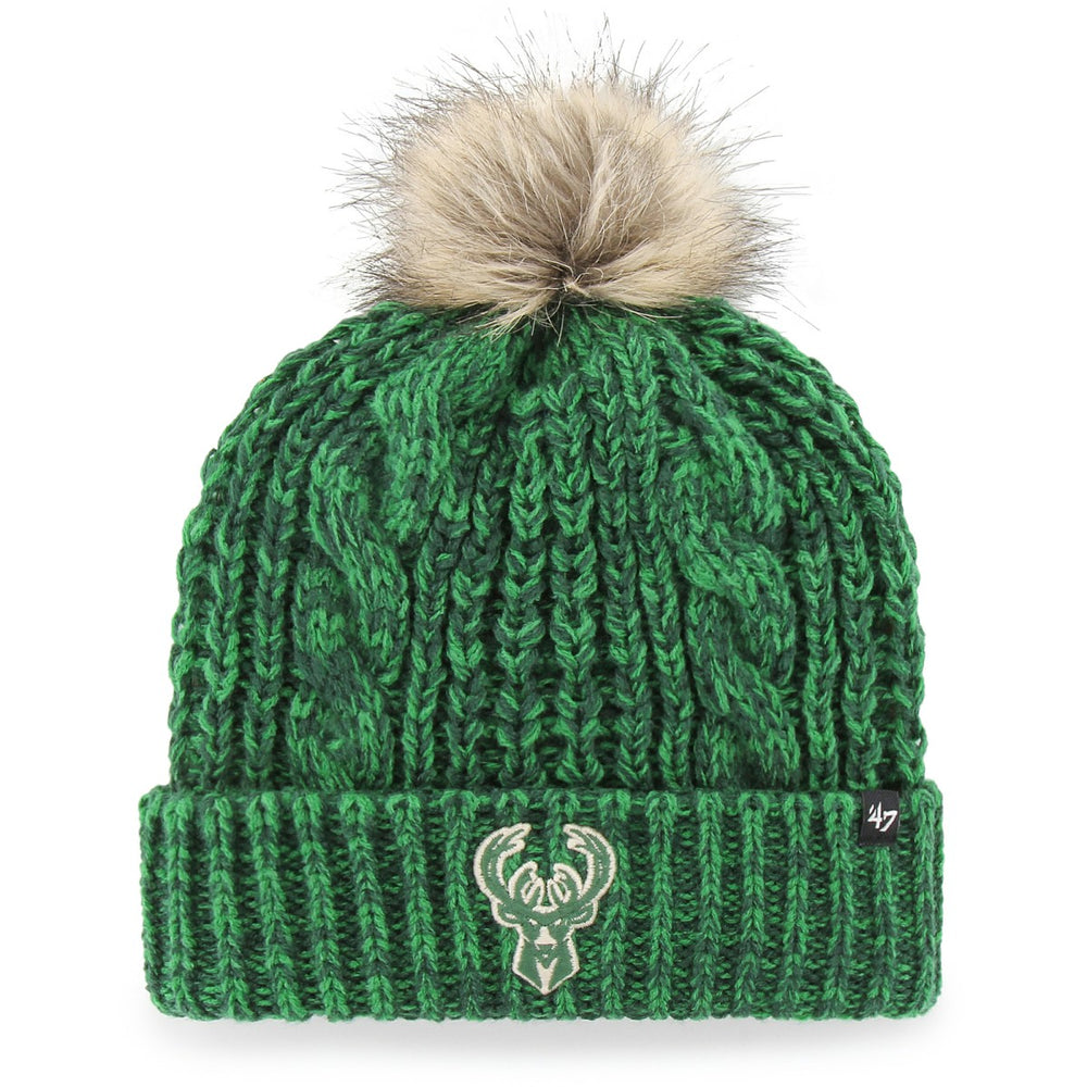Milwaukee Bucks '47 Women's Meeko Cuffed Knit Hat with Pom Hunter Green - 47 brand