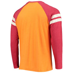 Tampa Bay Buccaneers Starter Throwback League Raglan Long Sleeve Tri-Blend T-Shirt - Orange/Red T-shirts