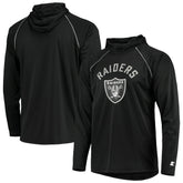 Las Vegas Raiders Starter Raglan Long Sleeve Hoodie T-Shirt - Black Hoodies