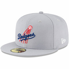 Los Angeles Dodgers New Era Cooperstown Collection Logo 59FIFTY Fitted Hat - Gray Hats