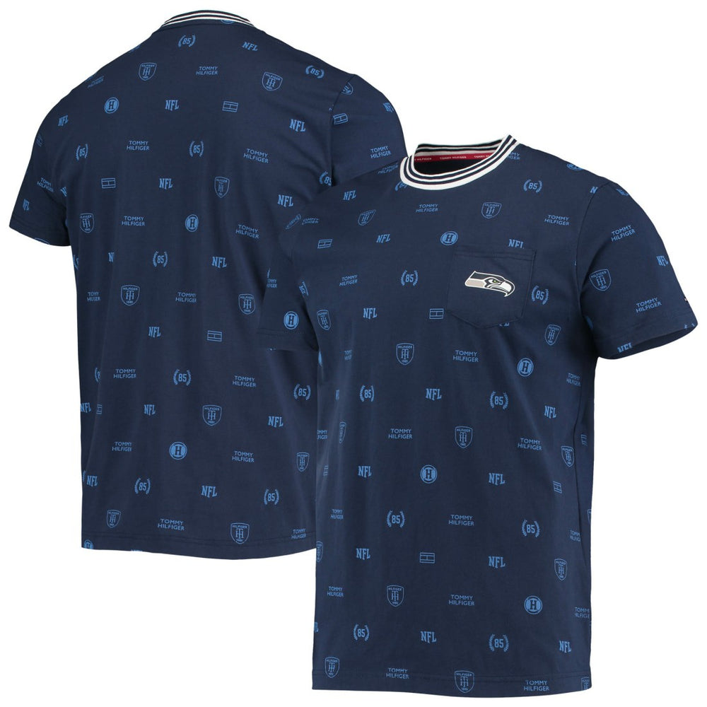 Seattle Seahawks Tommy Hilfiger Essential Pocket T-Shirt - College Navy T-shirts