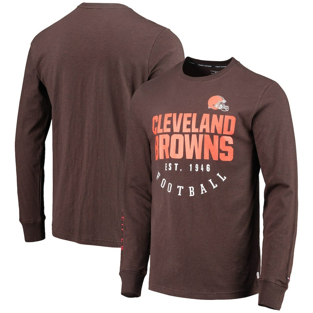 Cleveland Browns Tommy Hilfiger Peter Long Sleeve T-Shirt - Brown T-shirts