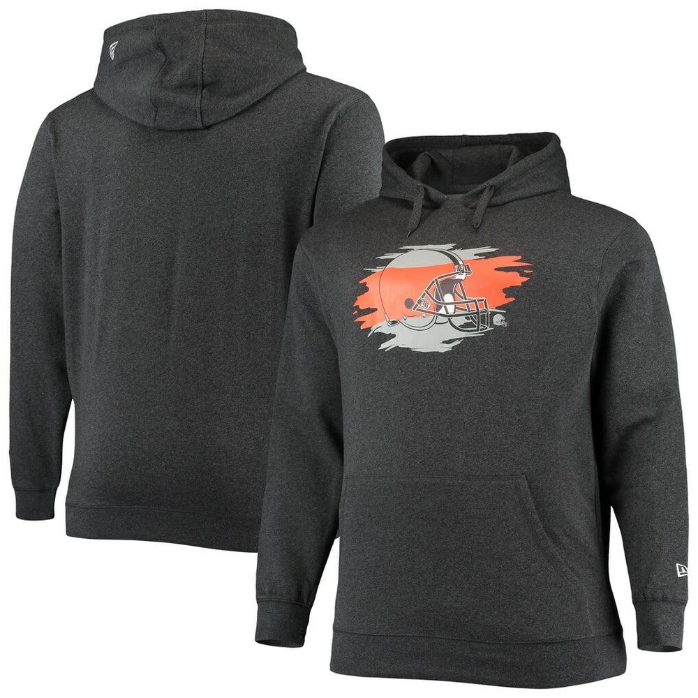 Cleveland Browns New Era Big & Tall Primary Logo Pullover Hoodie - Charcoal Hoodies