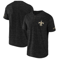 New Orleans Saints NFL x Darius Rucker Collection Slub Henley T-Shirt - Black T-shirts