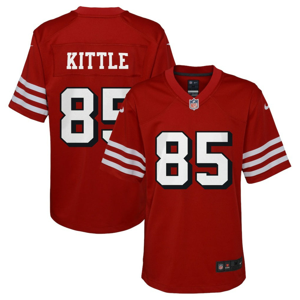 George Kittle San Francisco 49ers Youth Game Jersey - Scarlet Jerseys