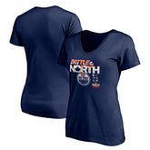 Edmonton Oilers Women's Battle of the North V-Neck T-Shirt - Navy | US 4292588