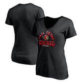 Ottawa Senators Women's Hail to the North V-Neck T-Shirt - Black | US 4292593