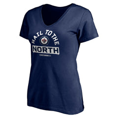 Winnipeg Jets Women's Hail to the North V-Neck T-Shirt - Navy | US 4292599