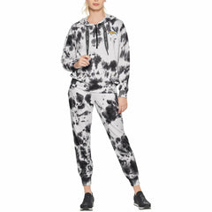 Los Angeles Chargers DKNY Sport Women's Dakota Oversized Tie-Dye Half-Zip Hoodie - White/Black Hoodies