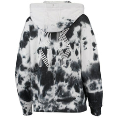 Minnesota Vikings DKNY Sport Women's Dakota Oversized Tie-Dye Half-Zip Hoodie - White/Black Hoodies