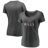 Buffalo Bills Women's League Leader Space Dye V-Neck T-Shirt - Charcoal T-shirts