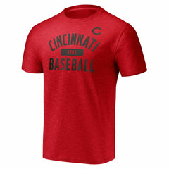 Cincinnati Reds Fanatics Primary Pill Space Dye T-Shirt - Red T-shirts