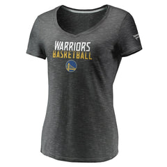 Golden State Warriors Women's Double-Fade Space-Dye V-Neck T-Shirt Charcoal - Fanatics