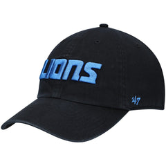 Detroit Lions '47 Clean Up Script Adjustable Hat - Black Hats