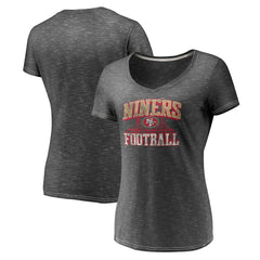San Francisco 49ers Women's Hometown Space-Dye V-Neck T-Shirt - Heathered Charcoal T-shirts
