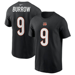 Joe Burrow Cincinnati Bengals Player Name & Number T-Shirt - Black T-shirts
