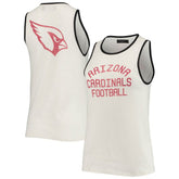Arizona Cardinals Junk Food Women's Throwback Pop Binding Scoop Neck Tank Top - White/Black Tops