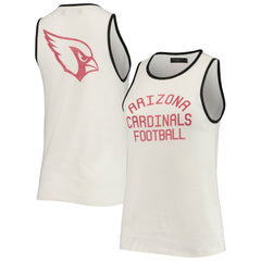 Arizona Cardinals Junk Food Women's Throwback Pop Binding Scoop Neck Tank Top - White/Black Tops
